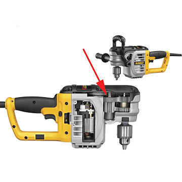DEWALT 장치에서 기계 클러치 어셈블리의 위치